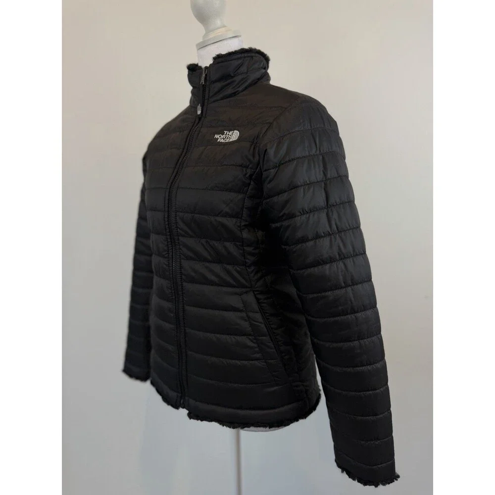 The North Face Girls L 14/16 Reversible Puffer Fleece Jacket Black
